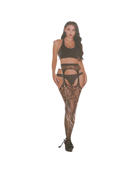 BIELIZNA EROTYCZNA BODY SEKSOWNA KOMPLET CZARNY Lolita Accessories