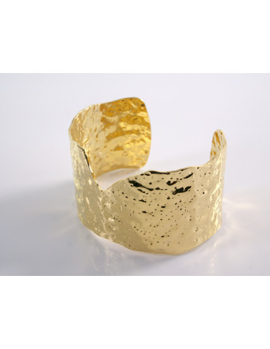 Bransoletka na rękę złota szeroka STAL...