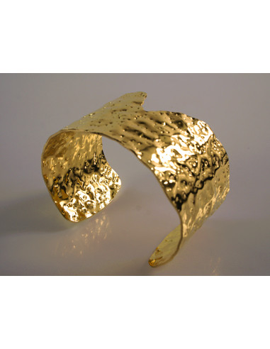 Bransoletka na rękę złota szeroka STAL...