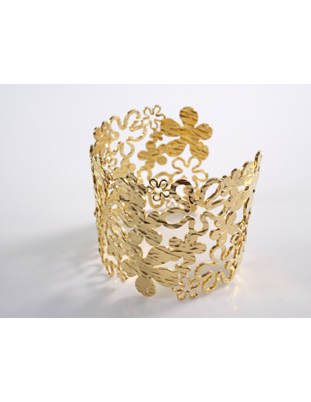 Bransoletka na rękę złota szeroka STAL CHIRURGICZNA Lolita Akcesoria