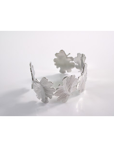 Bransoletka na rękę srebrna   liść  STAL CHIRURGICZNA... 2