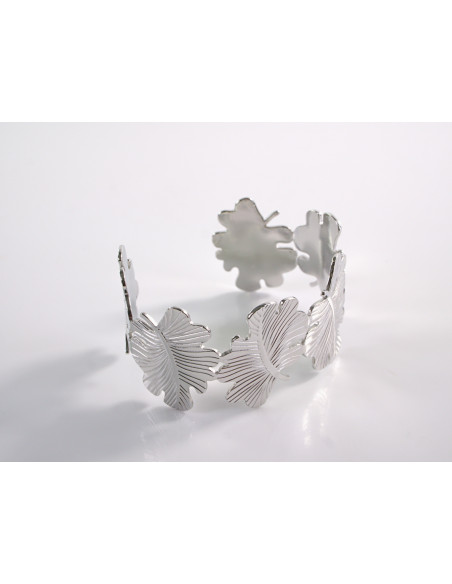 Bransoletka na rękę srebrna   liść  STAL CHIRURGICZNA Lolita Akcesoria