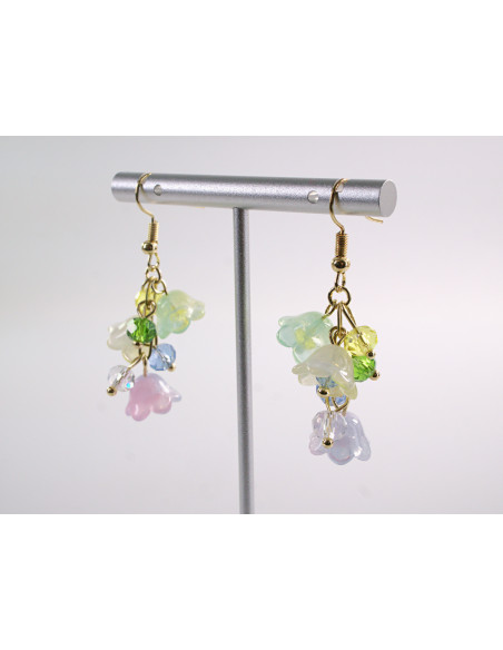 Kolczyki kolorowe konwalie  LOLITA AKCESORIA srebrny sztyft 925