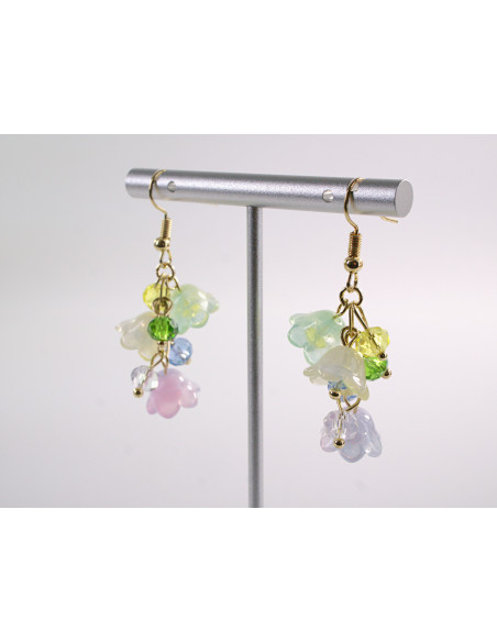 Kolczyki kolorowe konwalie  LOLITA AKCESORIA srebrny sztyft 925