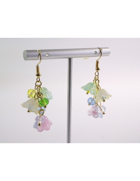Kolczyki kolorowe konwalie  LOLITA AKCESORIA srebrny sztyft 925