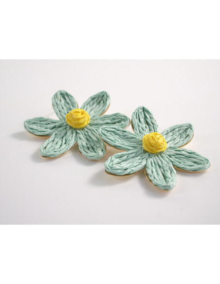 Kolczyki KWIATY BOHO KWIATKI  LOLITA AKCESORIA srebrny sztyft 925 turkus