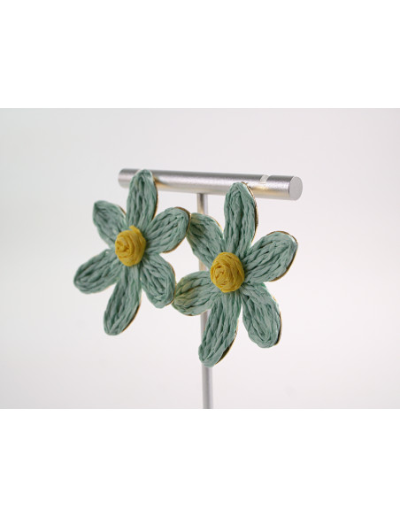 Kolczyki KWIATY BOHO KWIATKI  LOLITA AKCESORIA srebrny sztyft 925 turkus