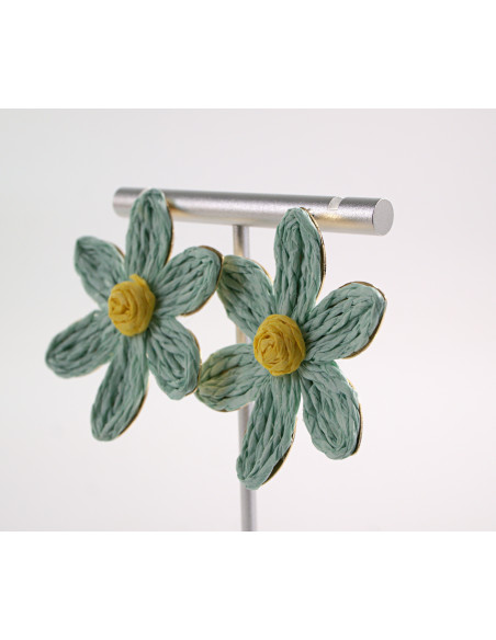 Kolczyki KWIATY BOHO KWIATKI  LOLITA AKCESORIA srebrny sztyft 925 turkus