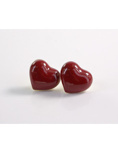 Kolczyki SEERCE BORDOWE SERCA  LOLITA AKCESORIA srebrny...