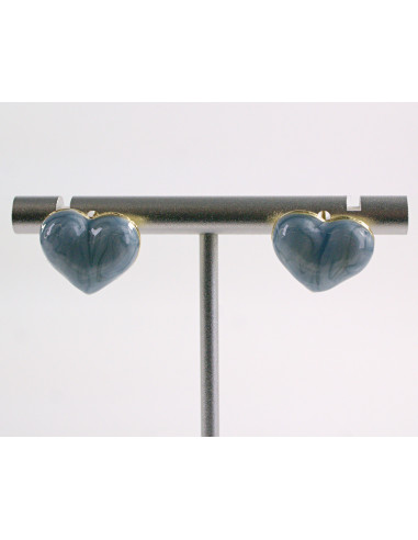 Kolczyki SERCE NIEBIESKIE MELANŻ SERCA  LOLITA...