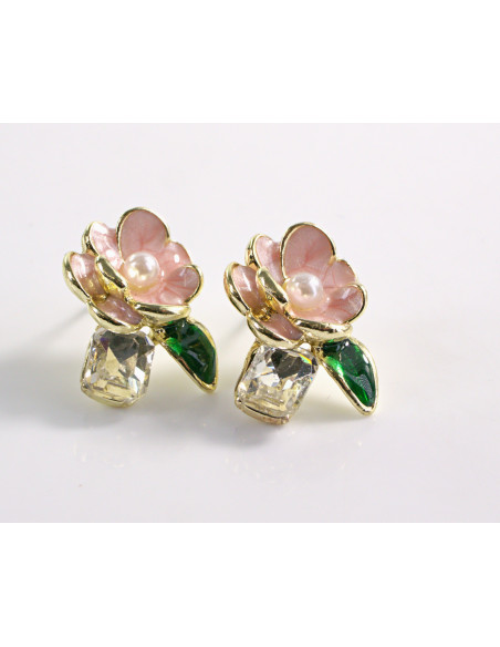 Kolczyki KWIATKI KWIATUSZKI   LOLITA AKCESORIA srebrny sztyft 925