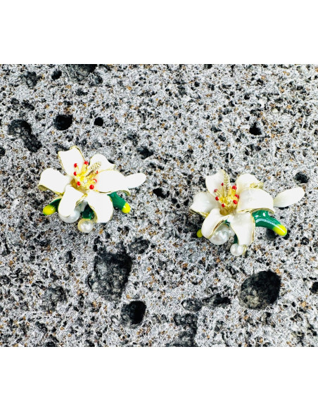 Kolczyki KWIATY KWIATKI BOHO Lolita Accessories srebrny sztyft 925