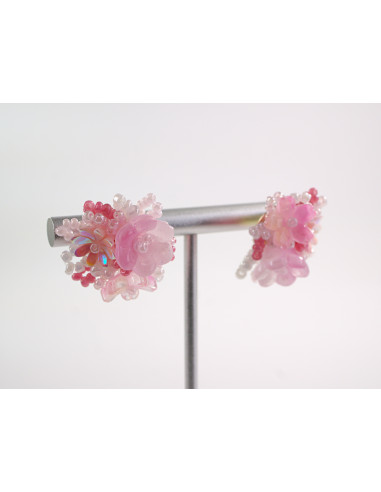 Kolczyki RÓŻOWE KWIATKI KWIATUSZKI LOLITA...
