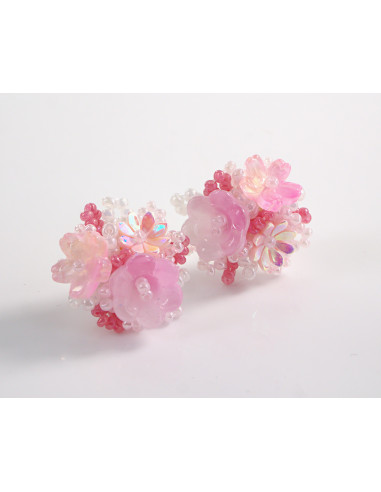 Kolczyki RÓŻOWE KWIATKI KWIATUSZKI LOLITA...