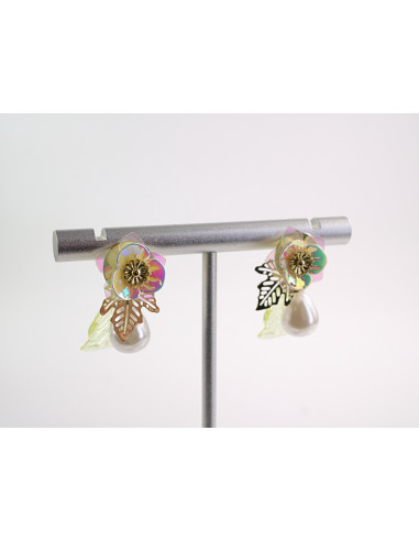 Kolczyki KWIATKI KWIATUSZKI Z PERŁĄ LOLITA...