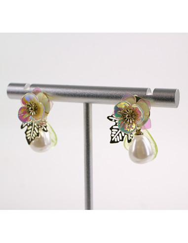 Kolczyki KWIATKI KWIATUSZKI Z PERŁĄ LOLITA...