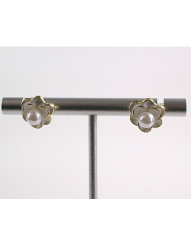 Kolczyki KWIATKI KWIATUSZKI Z PERŁĄ LOLITA...