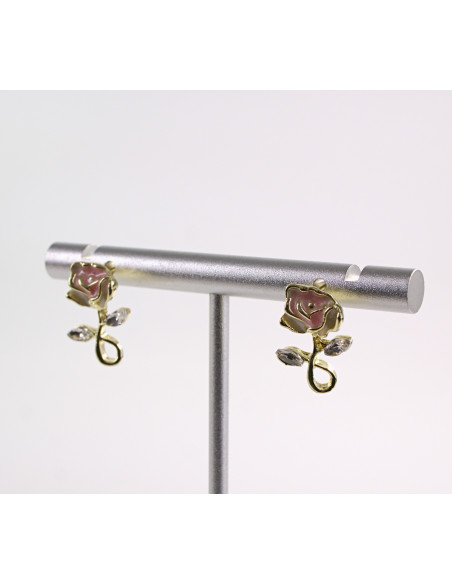 Kolczyki KWIATKI RÓŻE KWIATUSZKI  LOLITA AKCESORIA srebrny sztyft 925
