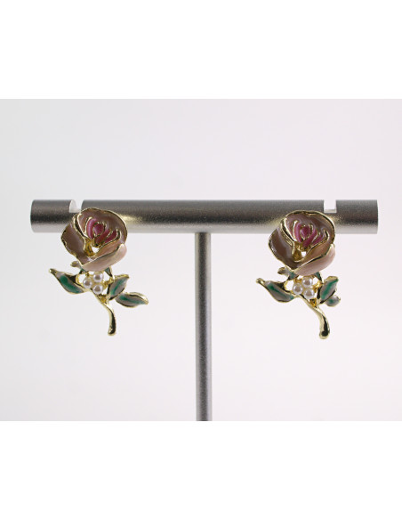 Kolczyki KWIATKI RÓŻE KWIATUSZKI  LOLITA AKCESORIA srebrny sztyft 925