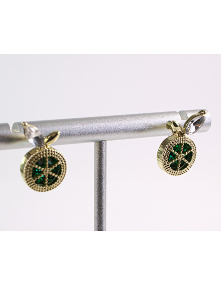 Kolczyki ZIELONE  KWIATKI KWIATUSZKI  LOLITA AKCESORIA srebrny sztyft 925