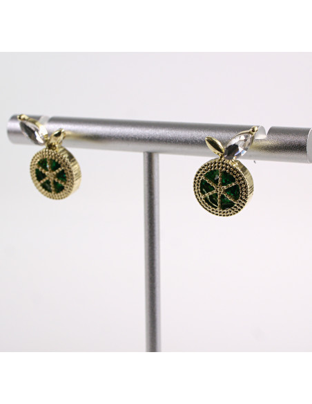 Kolczyki ZIELONE  KWIATKI KWIATUSZKI  LOLITA AKCESORIA srebrny sztyft 925