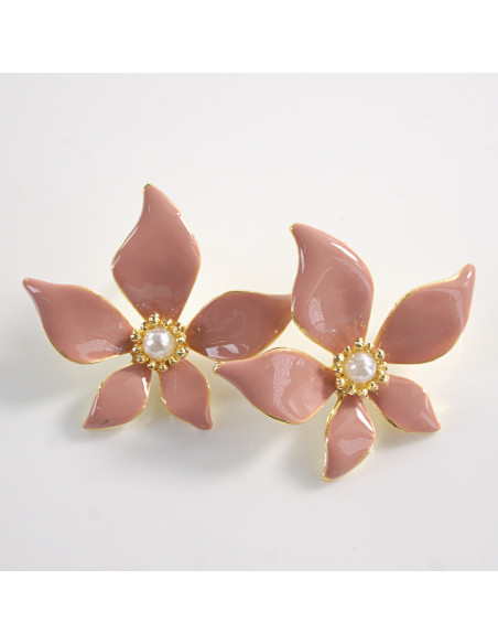 Kolczyki KWIATY KWIATKI MAXI  LOLITA AKCESORIA srebrny sztyft 925