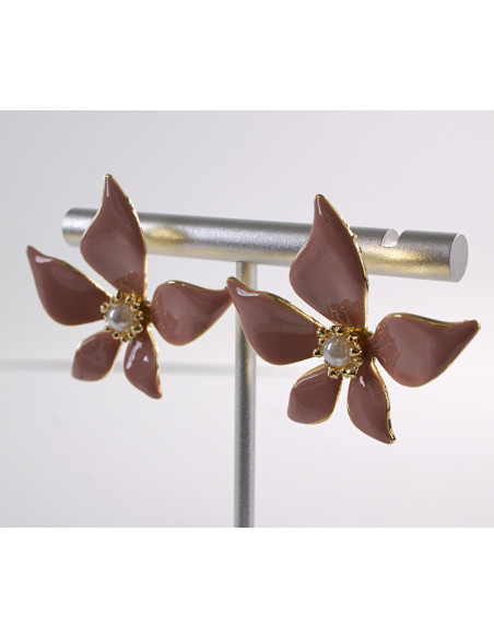 Kolczyki KWIATY KWIATKI MAXI  LOLITA AKCESORIA srebrny sztyft 925