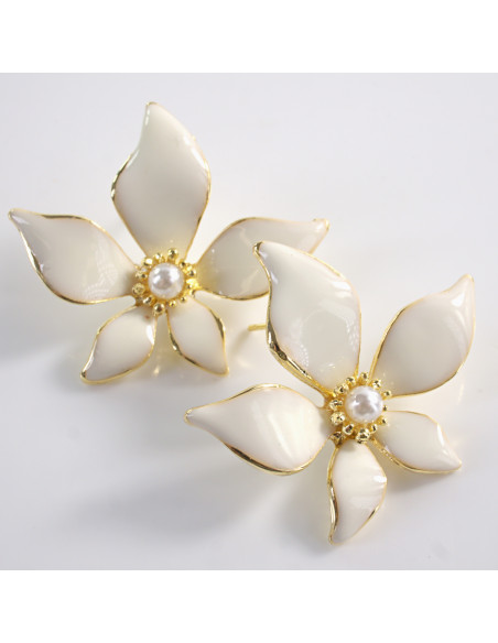 Kolczyki KWIATY KWIATKI MAXI  LOLITA AKCESORIA srebrny sztyft 925