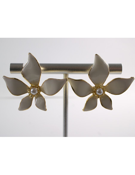 Kolczyki KWIATY KWIATKI MAXI  LOLITA AKCESORIA srebrny sztyft 925