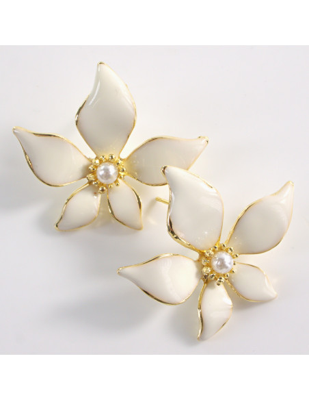 Kolczyki KWIATY KWIATKI MAXI  LOLITA AKCESORIA srebrny sztyft 925