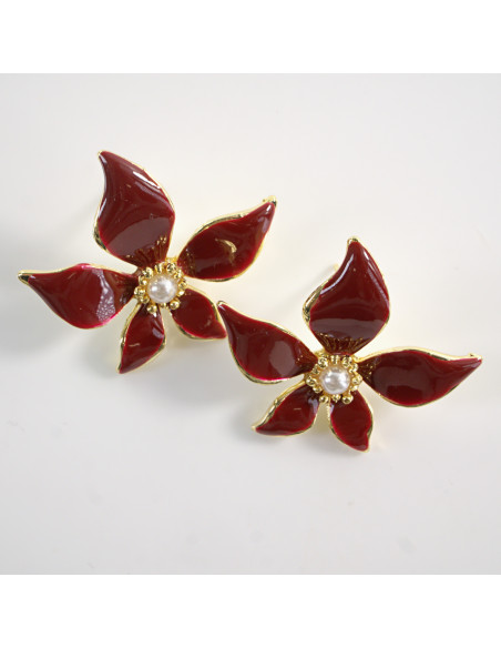 Kolczyki KWIATY KWIATKI MAXI  LOLITA AKCESORIA srebrny sztyft 925