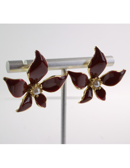 Kolczyki KWIATY KWIATKI MAXI  LOLITA AKCESORIA srebrny sztyft 925