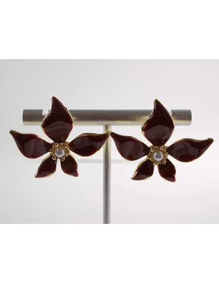 Kolczyki KWIATY KWIATKI MAXI  LOLITA AKCESORIA srebrny sztyft 925