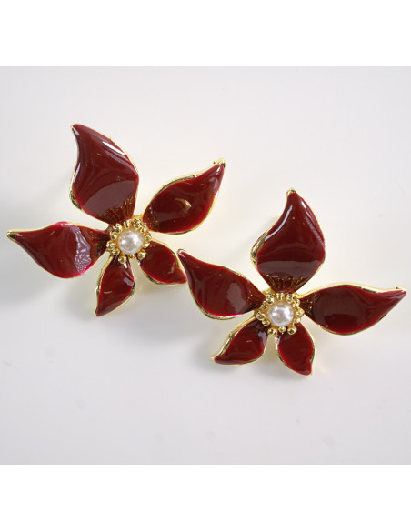 Kolczyki KWIATY KWIATKI MAXI  LOLITA AKCESORIA srebrny sztyft 925