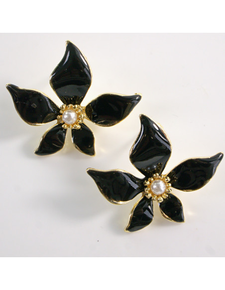 Kolczyki KWIATY KWIATKI MAXI  LOLITA AKCESORIA srebrny sztyft 925