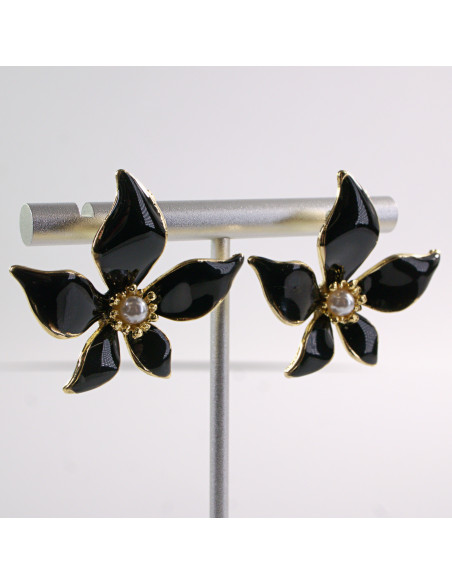 Kolczyki KWIATY KWIATKI MAXI  LOLITA AKCESORIA srebrny sztyft 925