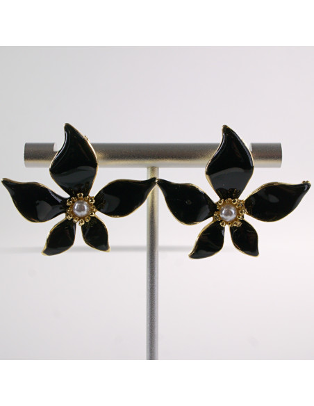 Kolczyki KWIATY KWIATKI MAXI  LOLITA AKCESORIA srebrny sztyft 925