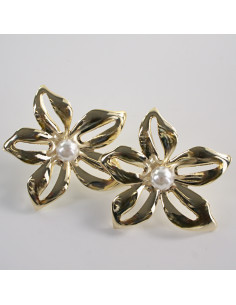 KOLCZYKI DUŻE  KWIATY ZŁOTE KWIATKI  LOLITA AKCESORIA...