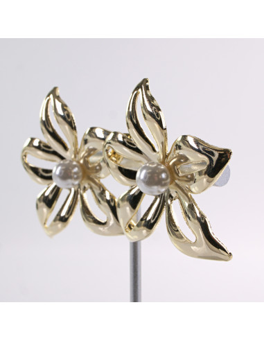 KOLCZYKI DUŻE  KWIATY ZŁOTE KWIATKI  LOLITA...