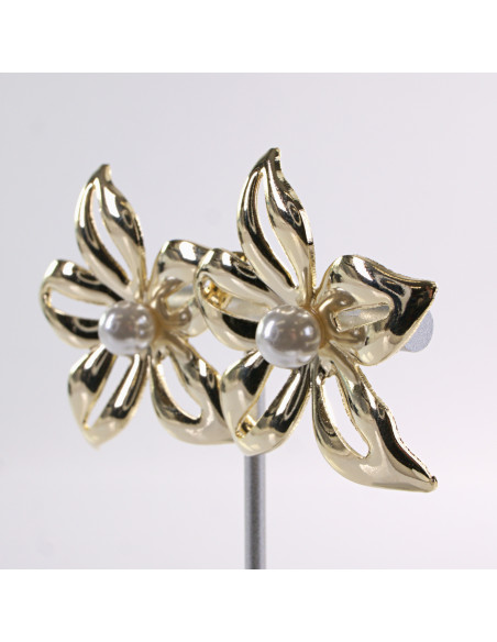 KOLCZYKI DUŻE  KWIATY ZŁOTE KWIATKI  LOLITA AKCESORIA srebrny sztyft 925