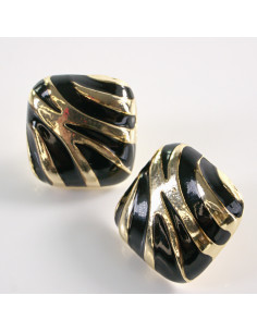 Kolczyki CZARNE  KWADRATY ZŁOTE CĘTKI LOLITA AKCESORIA...