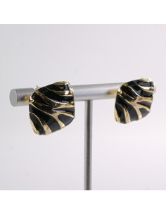 Kolczyki CZARNE  KWADRATY ZŁOTE CĘTKI LOLITA AKCESORIA... 2