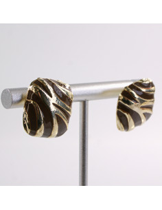 Kolczyki BRĄZOWE  KWADRATY ZŁOTE CĘTKI LOLITA AKCESORIA... 2