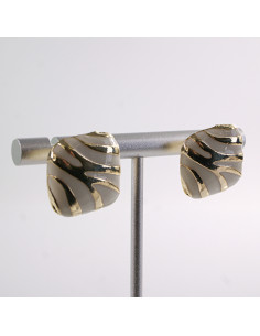 Kolczyki  KWADRATY ECRU  ZŁOTE CĘTKI LOLITA AKCESORIA... 2