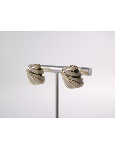 Kolczyki  KWADRATY ECRU  ZŁOTE CĘTKI LOLITA...