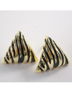 Kolczyki CZARNE TRÓJKĄTY  ZŁOTE CĘTKI LOLITA AKCESORIA...