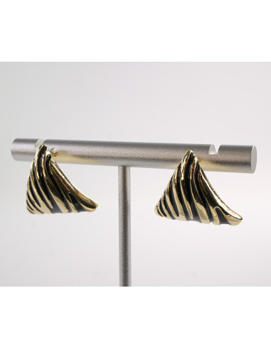 Kolczyki CZARNE TRÓJKĄTY  ZŁOTE CĘTKI LOLITA...