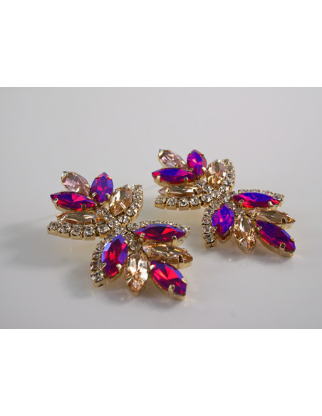 Kolczyki MAXI DUŻE NA IMPREZĘ FUKSJA  LOLITA AKCESORIA VINTAGE