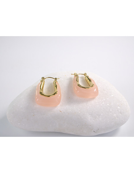 Kolczyki  BOHO ŁOSOSIOWE  LOLITA AKCESORIA stal chirurgiczna , akryl