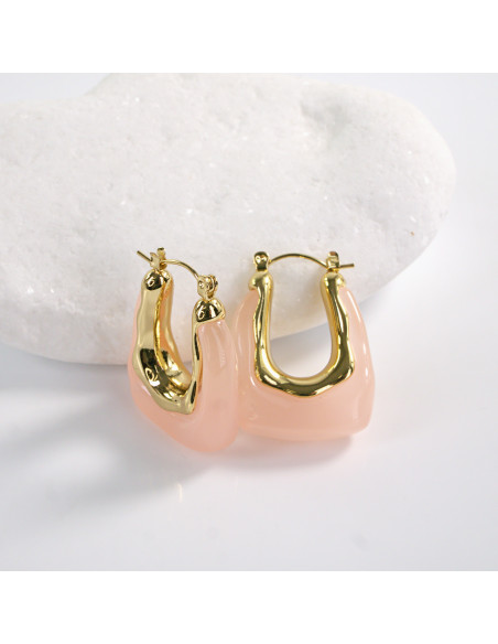 Kolczyki  BOHO ŁOSOSIOWE  LOLITA AKCESORIA stal chirurgiczna , akryl